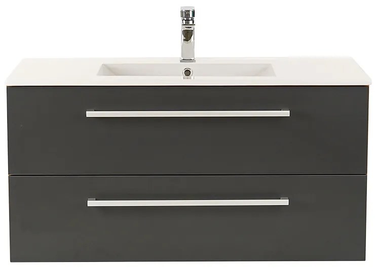 Dulap inferior Vario Clam 100 cu lavoar stejar-antracit