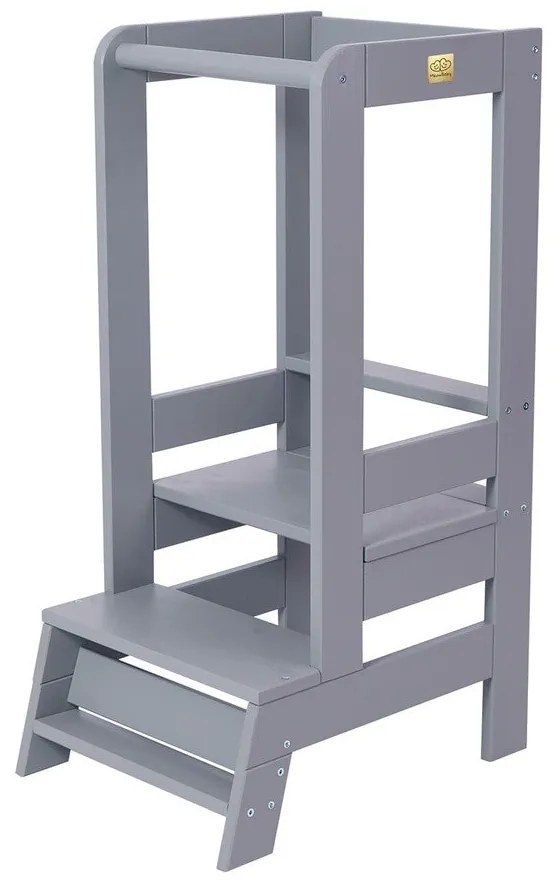 Turn de învățare gri din lemn de pin Montessori – Meowbaby