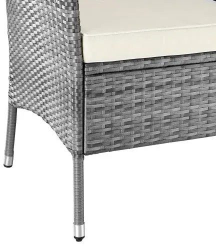 Deuba Banca ratan de gradina 143x55x88cm - gri