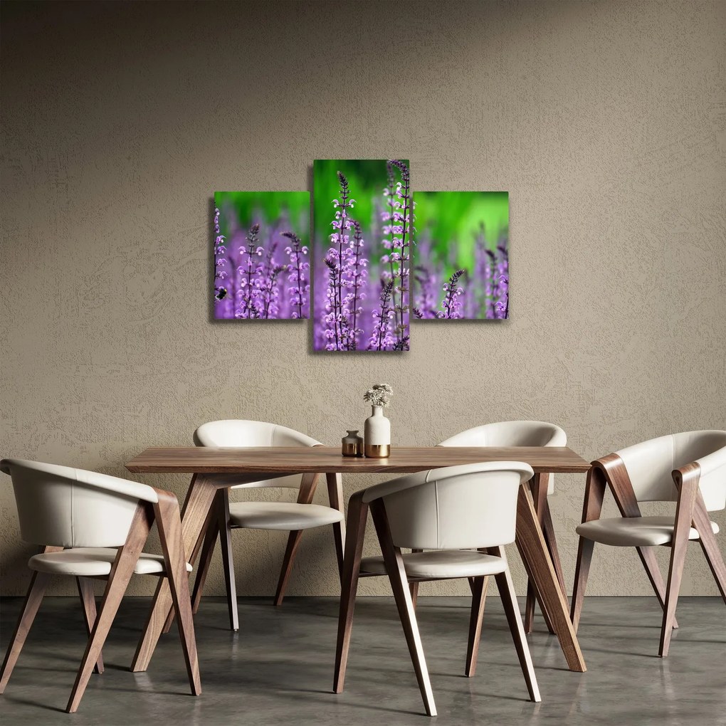 Tablou cu flori de luncă violete (90x60 cm)
