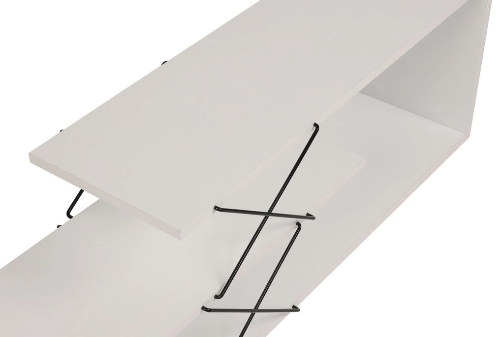 COMODA TV Zigzag, Alb - Gri - Galben - Stejar - Maro, 120 x 40 x 30 cm