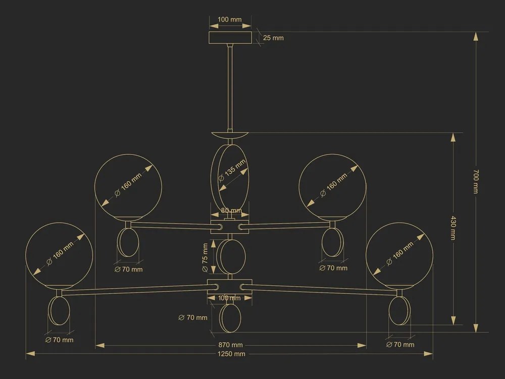 Lustra cu 4 brate design clasic realizata manual DIMARO