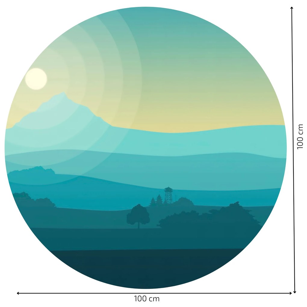 PIPPER. Autocolant circular de perete „Răsărit” mărimea: 60cm