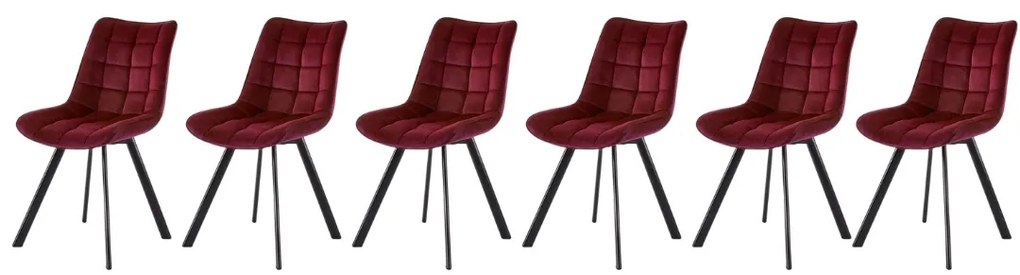 Set 6 scaune K332 velvet bordo