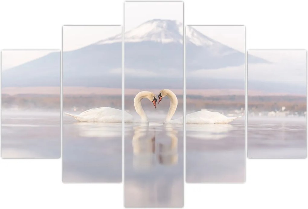 Tablou - Lebede îndrăgostite (150x105 cm)