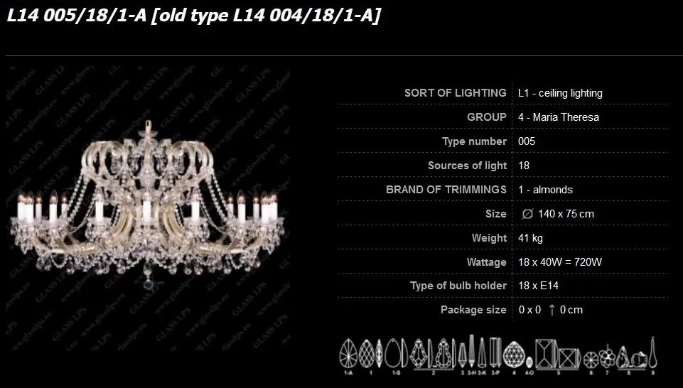Candelabru Maria Theresa cristal Bohemia L14 005/18/1-A