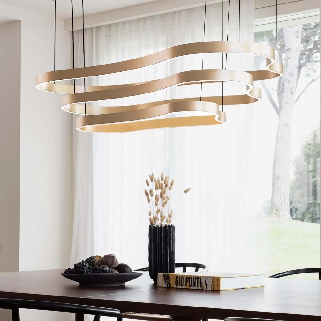 Lustra LED suspendata Waves-3 sp alba