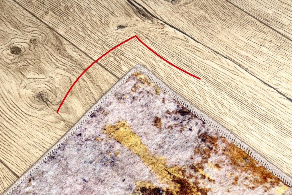 MIRO 51709.803 covor lavabil Absztrakció anti-alunecare - albastru / aur - SECUNDAR-COTATI PRODUSUL