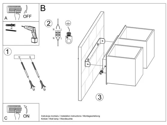 Sollux SL.0657 - Aplica de perete QUAD 2xG9/40W/230V negru