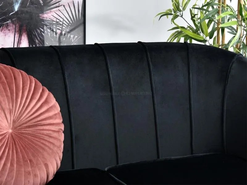 Canapea Etimee S (negru + auriu). Promo -15%. 1111391