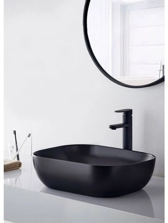 Lavoar Belinda ceramica sanitara negru mat - 46 cm