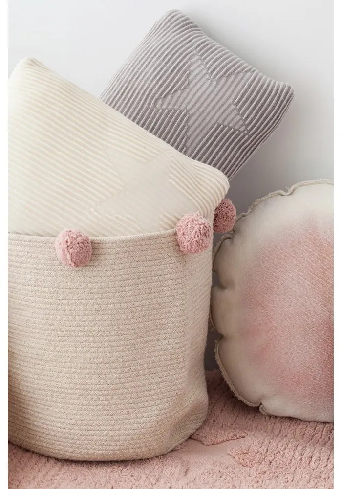 Coș de jucării pentru copii crem din material textil ø 30x30 cm Bubbly – Lorena Canals