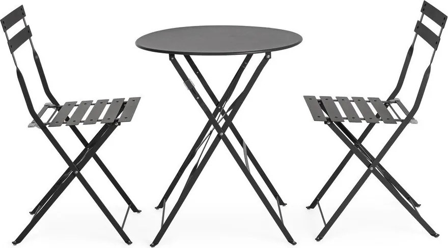 Set de dining pentru grădină gri antracit din oțel pentru 2 persoane Austin – Bizzotto