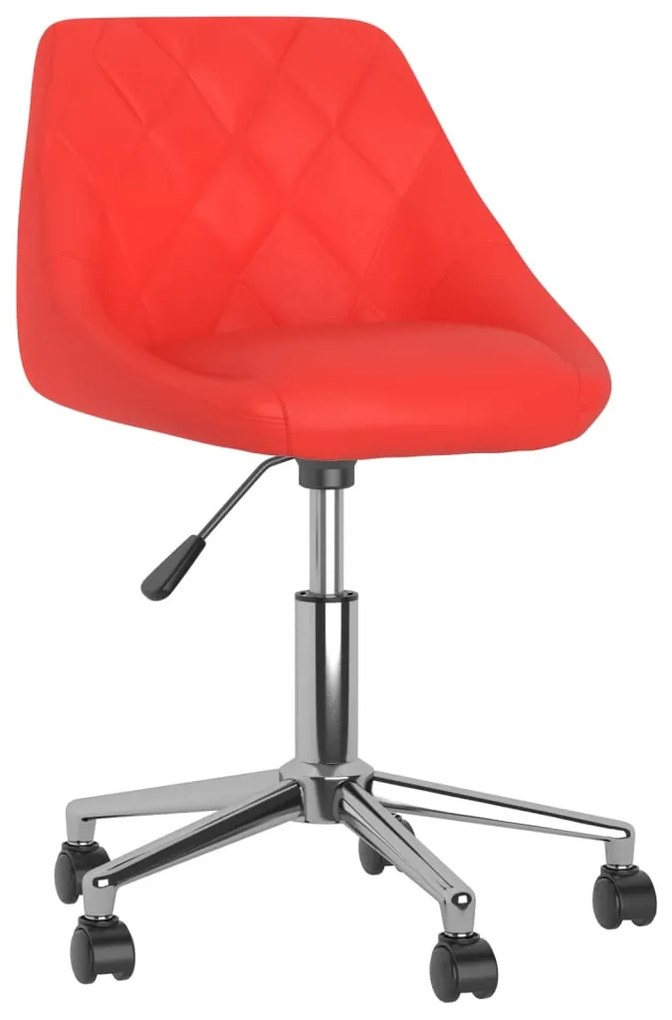 3088949 vidaXL Scaune de masă pivotante, 4 buc., roșu, piele ecologică