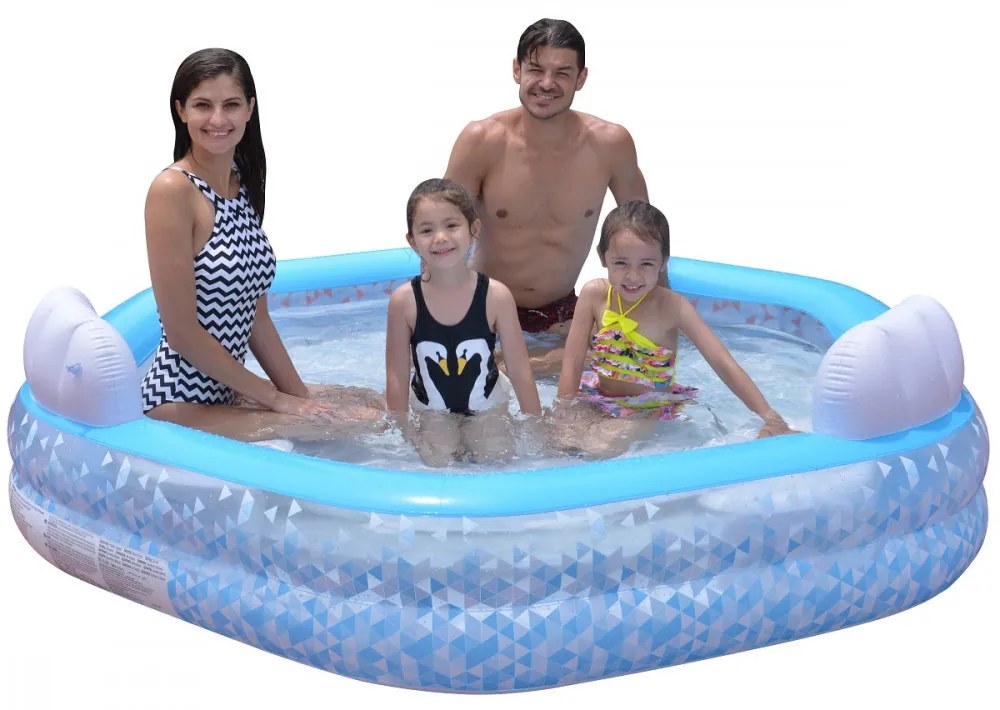 Piscină gonflabilă hexagonală pentru copii 223 x 211 x 58 cm