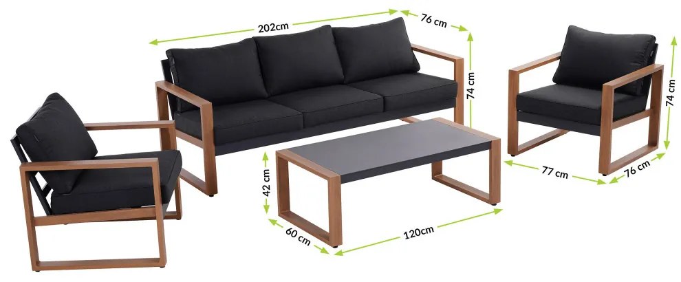 Set de mobilier de grădină din aluminiu Duisburg CS