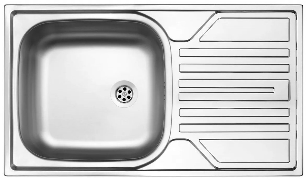 Chiuvetă din inox, 1-cuvă cu picurător - 2" rigole, Legato, ZEL_3110