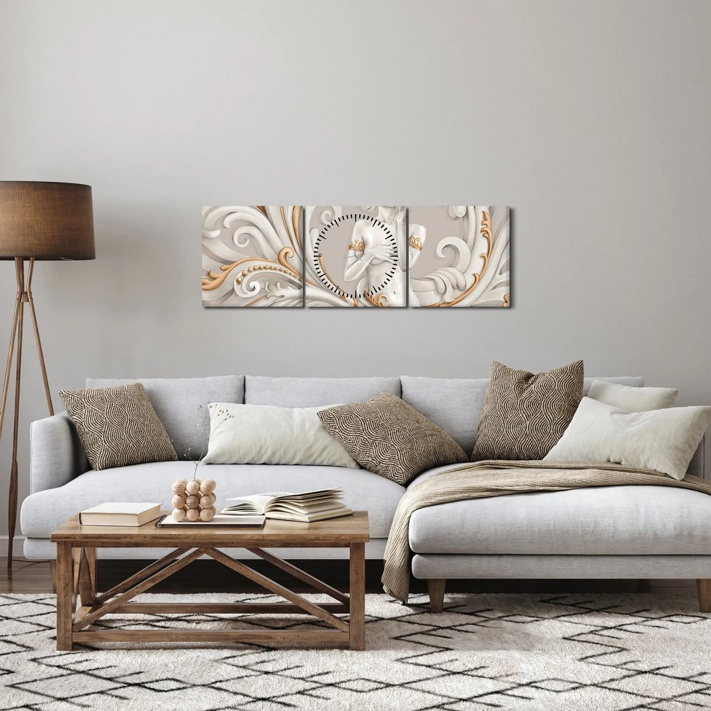 Tablou - Imagine a zeiței într-un fundal ornamental (cu ceas) (90x30 cm)