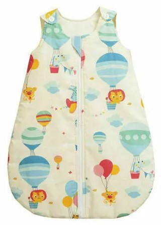 KidsDecor - Sac de dormit fara maneci Balonase 70 cm din Bumbac, 70x30 cm, 3-9 luni, Tog 1.0
