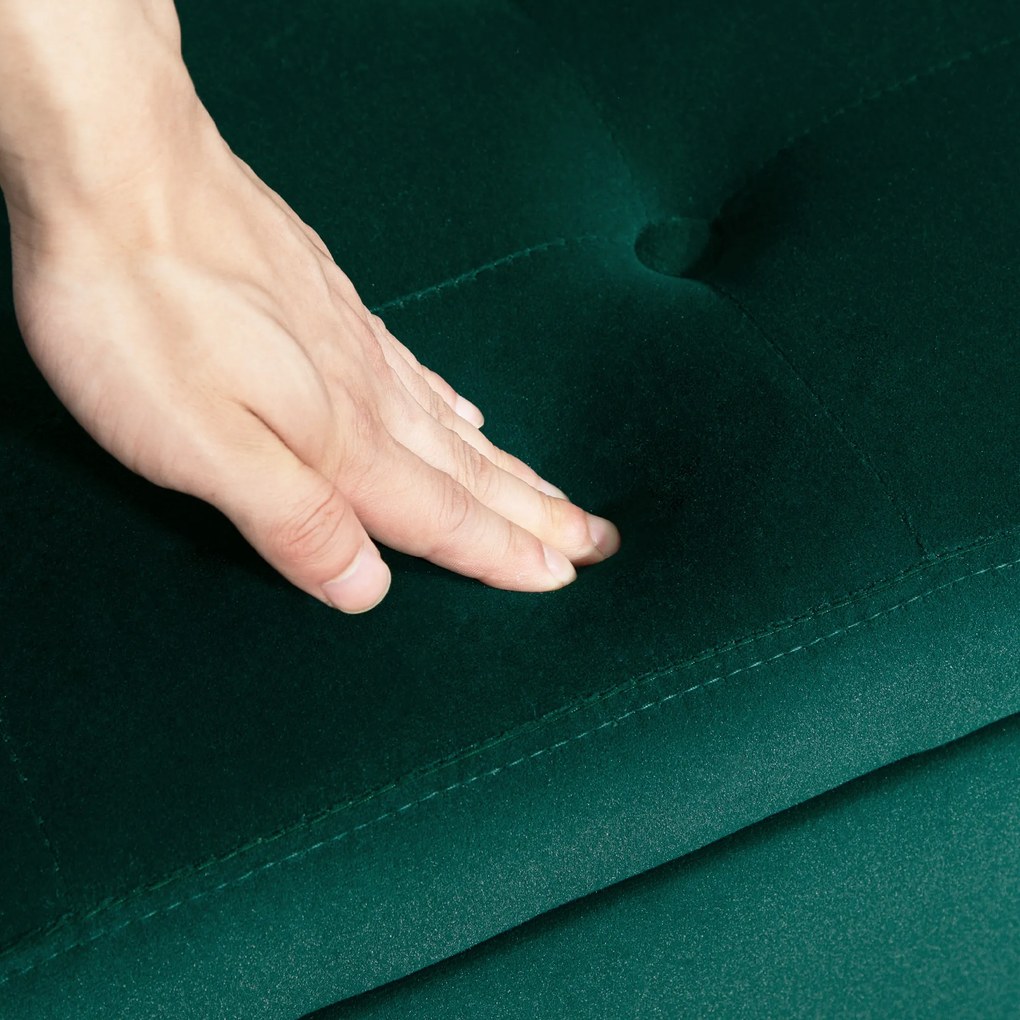 HOMCOM Polsterbank mit Stauraum, Armlehnen, Material textil din poliester de tip catifelat, Lemn de cauciuc, 107 x 42 x 65 cm, Verde | Aosom Romania