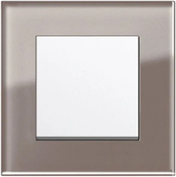 Întrerupător simplu GIRA Esprit alb lucios cu ramă simplă sticlă umbră