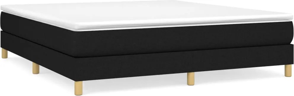 vidaXL Pat box spring cu saltea, negru, 180x200 cm, catifea