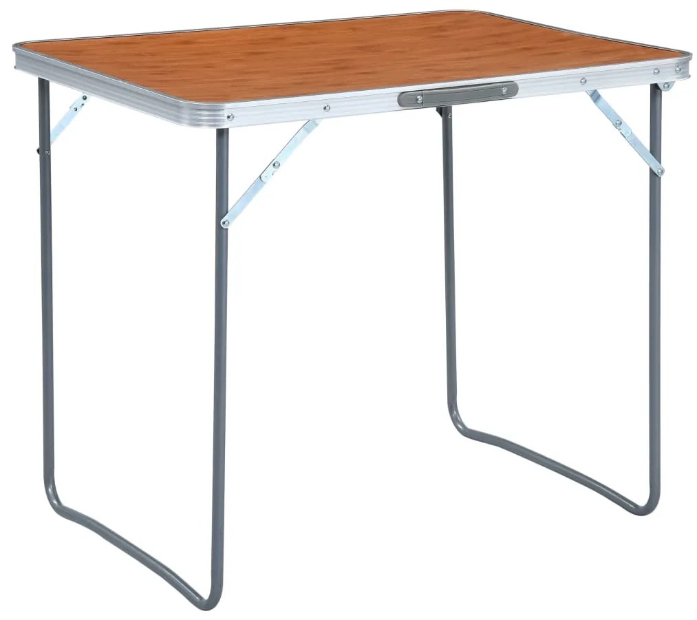 vidaXL Masă de camping pliabilă cu cadru metalic, 80 x 60 cm