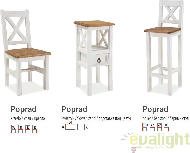 Scaun de bar din lemn design scandinav POPRAD POPRADHORB SM