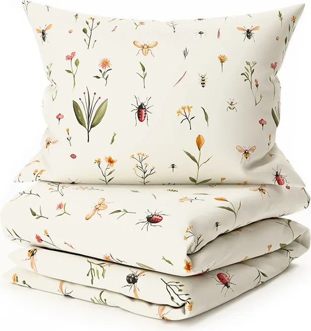 Lenjerie de pat policoton INSECTA POLY crem Dimensiune lenjerie de pat: 70 x 90 cm | 140 x 220 cm