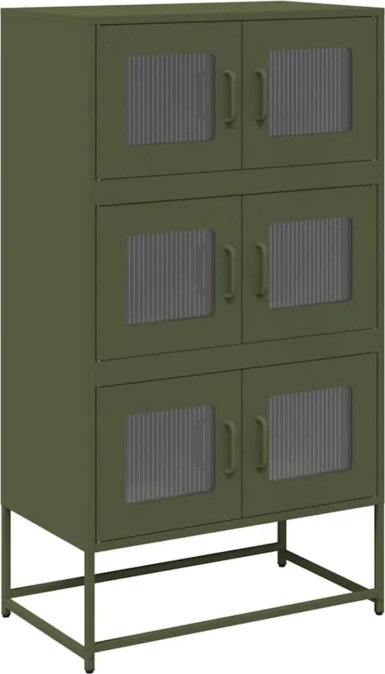 vidaXL Dulap înalt, verde măsliniu, 68x39x123 cm, oțel