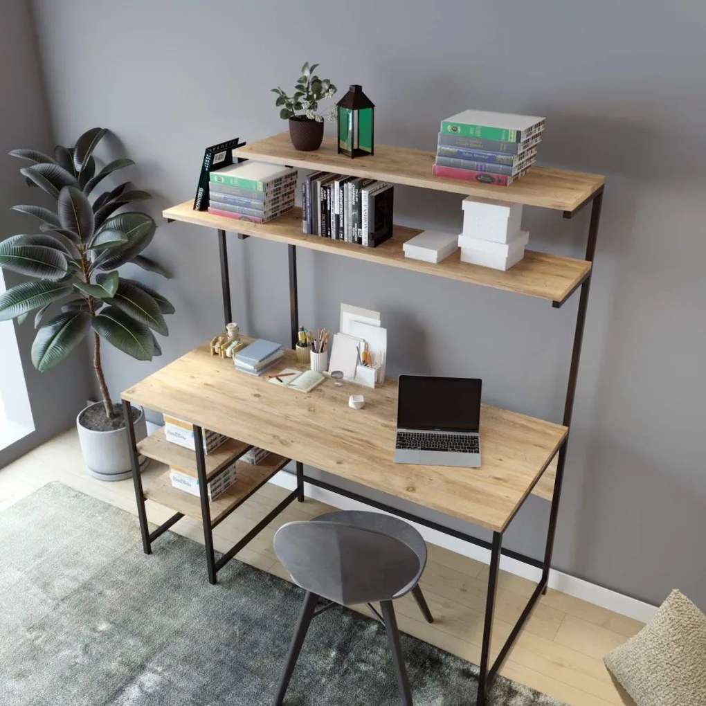 Masă PC Brooklyn (Stejar + Negru). 1073249