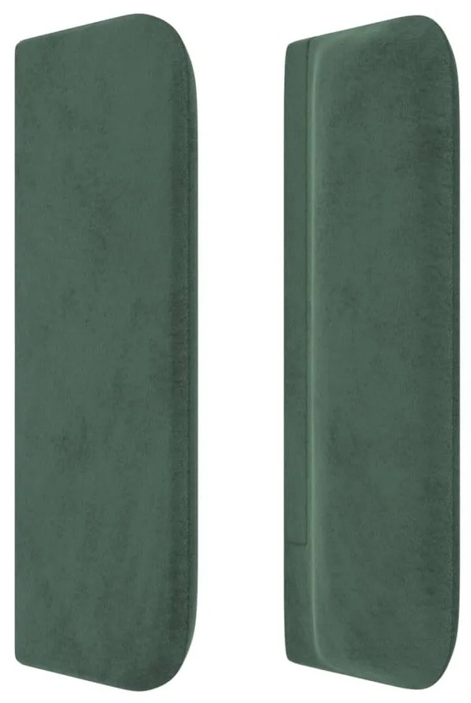 Tablie pat cu aripioare verde inchis 93x16x78 88 cm catifea 1, Verde inchis, 93 x 16 x 78 88 cm