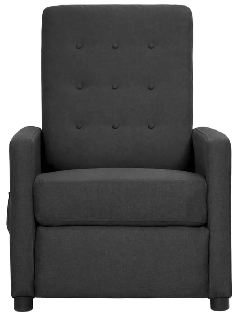 338981 vidaXL Fotoliu rabatabil, gri închis, material textil