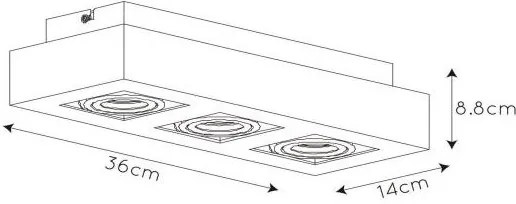 Spot LED Lucide 09119/16/31 XIRAX 3xGU10/5W/230V alb