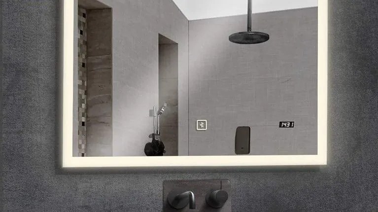 Aquamarin Oglindă de baie cu iluminare LED, 80 x 60 cm