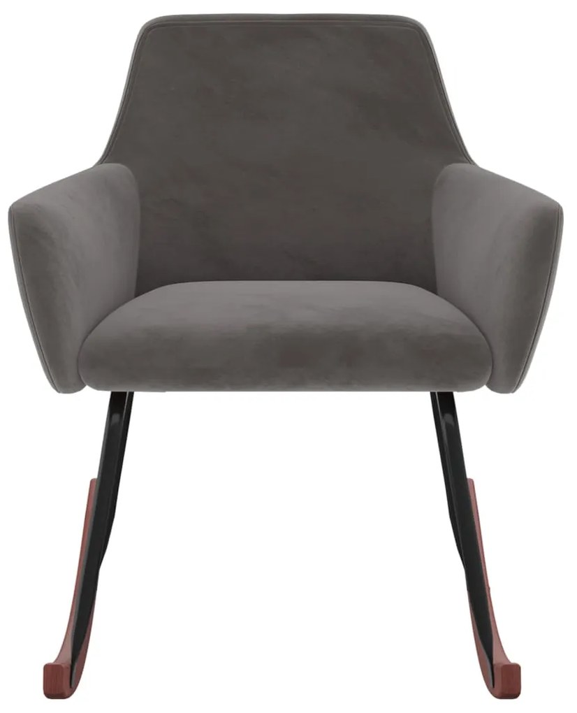 331141 vidaXL Scaun balansoar, gri închis, catifea