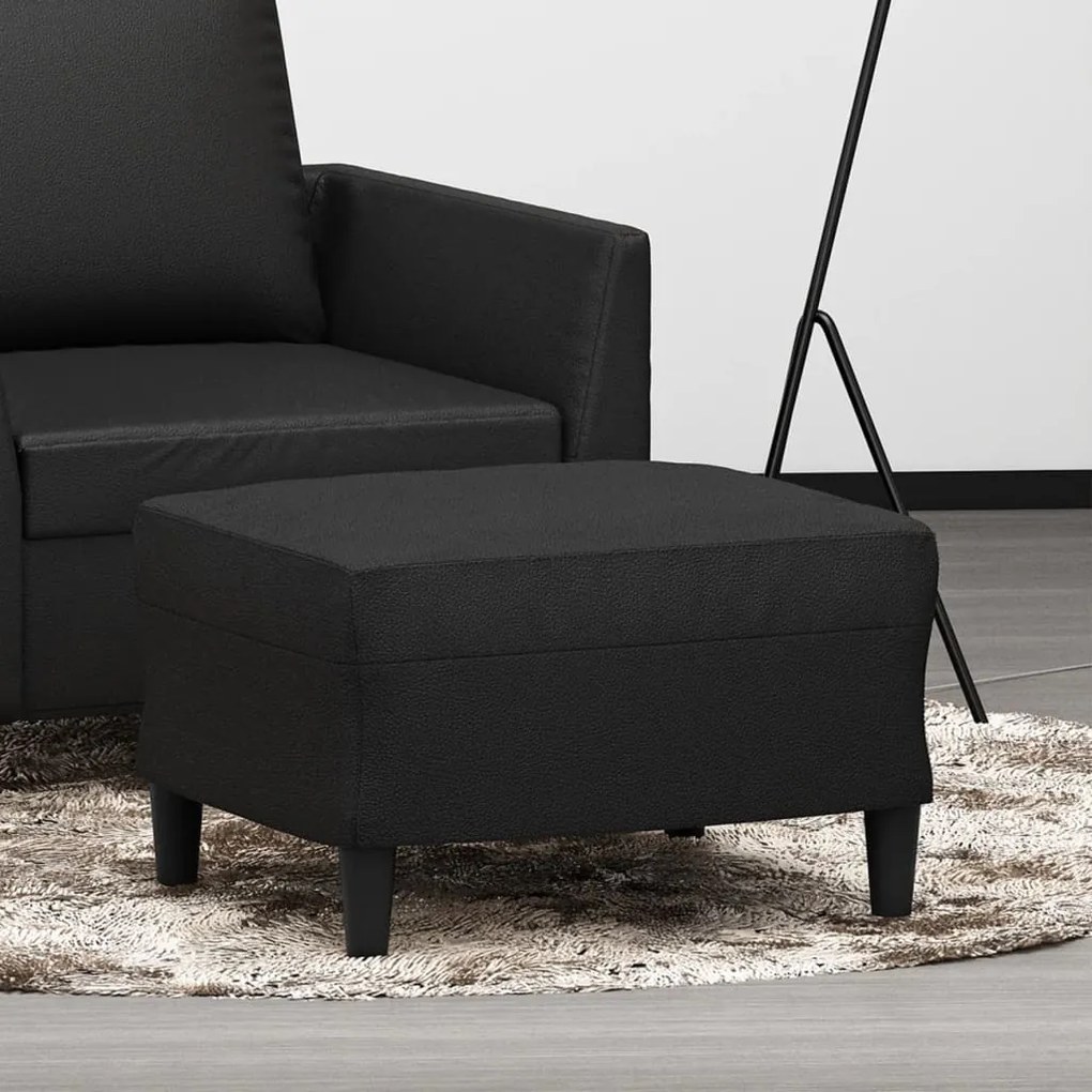 vidaXL Taburet, negru, 60x50x41 cm, piele ecologică
