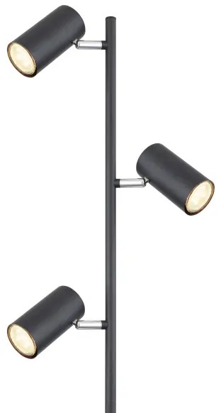 Lampadar Globo 57910SB ROBBY 3xGU10/5W/230V negru