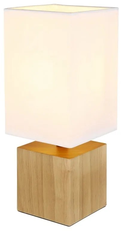 Veioza, lampa de masa design modern Valentino natur, alb