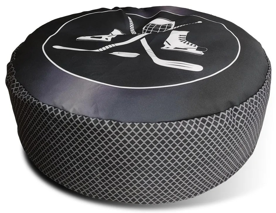 Taburet puc de hochei, negru