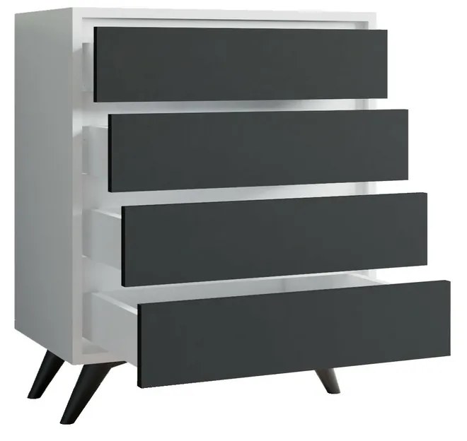 Comodă Suvera White and Anthracite