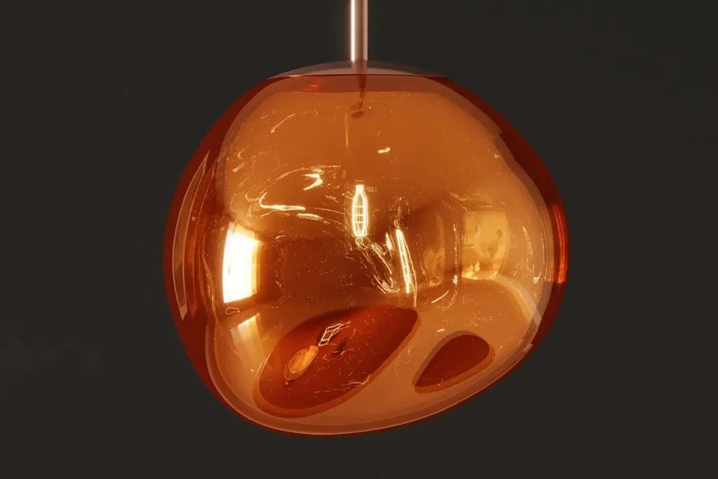 Lustra, Pendul modern cu glob sticla cupru LIQUID DIAMOND 20cm