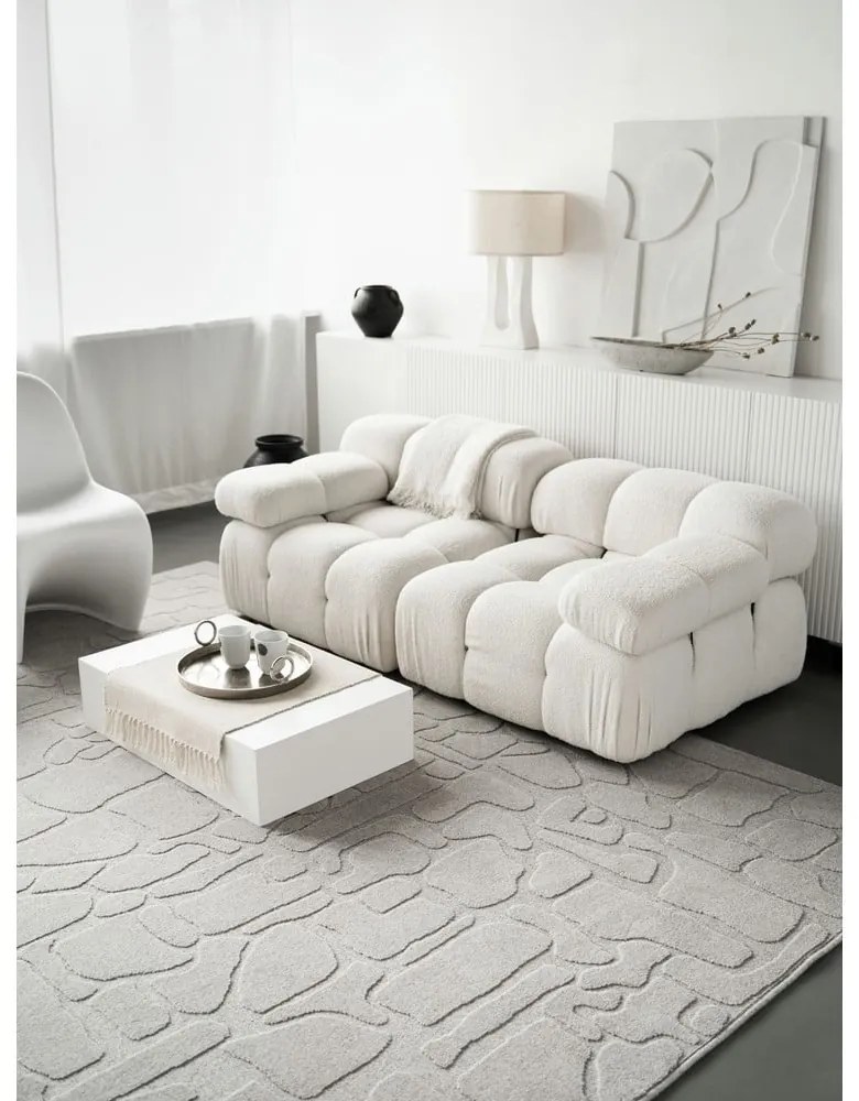 Covor gri deschis din lână 160x230 cm Morphic Dunes – Agnella