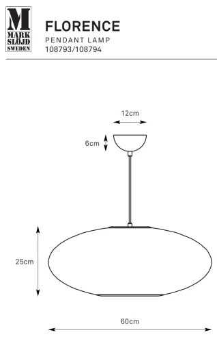 Lustră pe cablu Markslöjd 108793 FORENCE 1xE27/40W/230V d. 60 cm negru