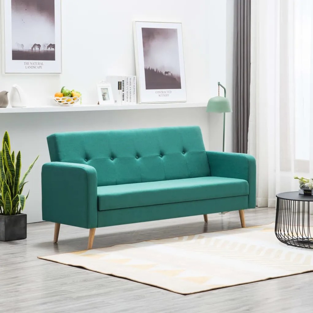 247036 vidaXL Canapea din material textil verde