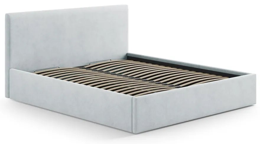 Tăblie de pat gri deschis tapițată 190,5x100 cm Remo – Micadoni