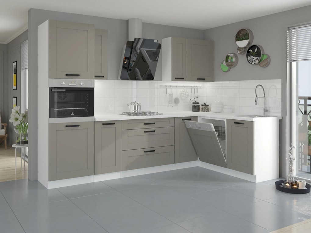 Dulap inferior de bucătărie pod drez Lucid 80 ZL 2F BB (Stejar artisan + claygrey). 1045481