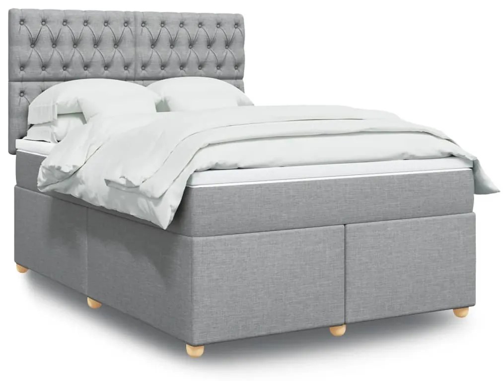 vidaXL Pat continental, gri deschis, 140x200 cm, material textil