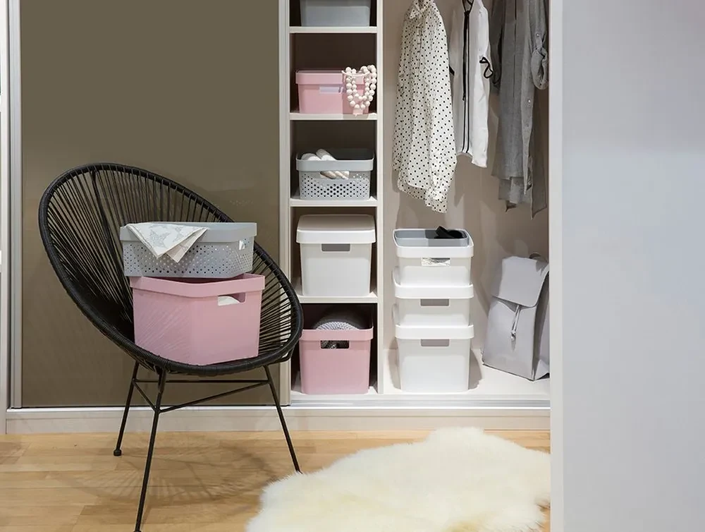 Cutie de depozitare INFINITY DOTS - 17 L, gri