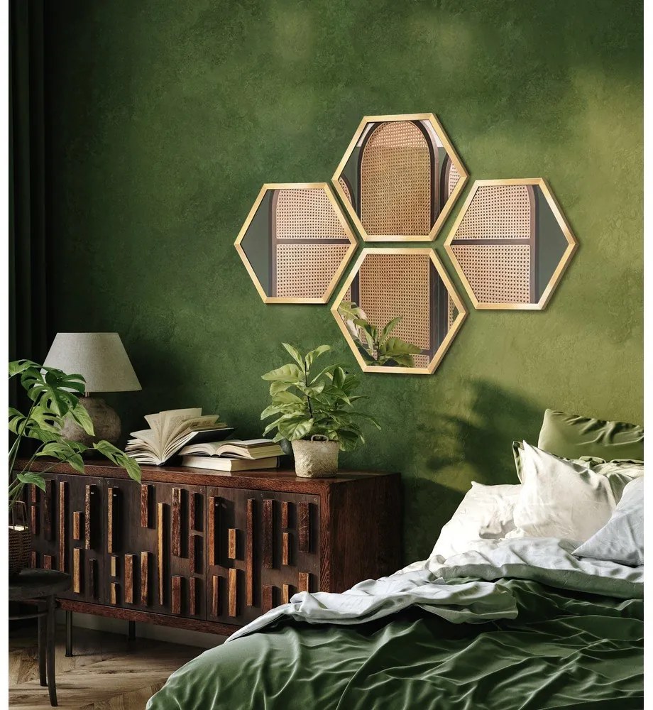 Oglinzi 4 buc. de perete 35x40 cm Heksagon – knor